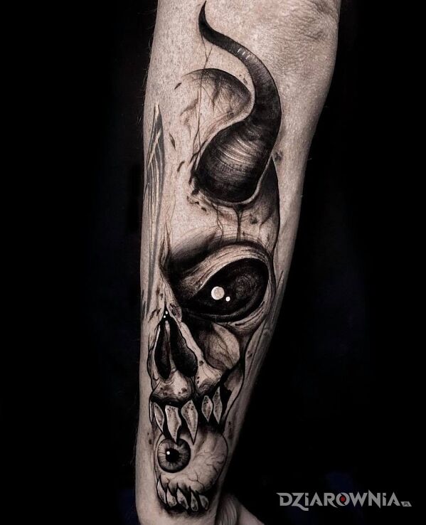 Tatuaż skull w motywie czaszki i stylu graficzne / ilustracyjne na ręce