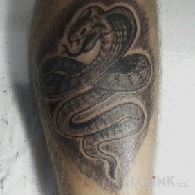 Tattoo Total crap on the calf motif: animals