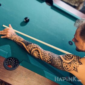 Tattoo Ornamental style tattoo, Dotwork on the wrist motif: sleeves style: geometric