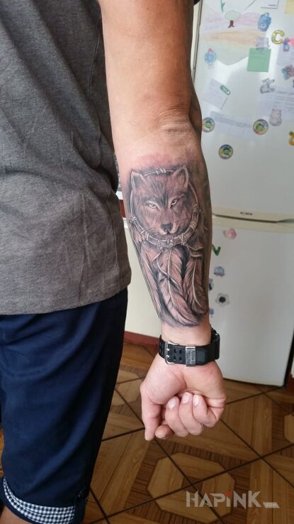 Tattoo Rękaw c.d in Indian motif on the forearm