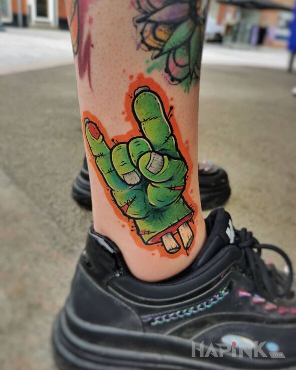 Tattoo Bajabongo in other motif and newschool style on the leg