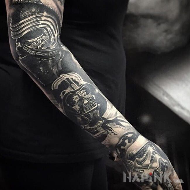 Tattoo Imperium in characters motif on the forearm