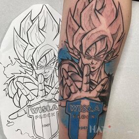 Tattoo Dragon Ball On the arm motif: characters style: graphic / illustrative