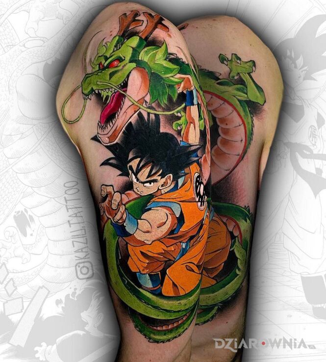 Tatuaż dragon ball w motywie manga / anime i stylu kreskówkowe / komiksowe na ręce