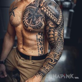 Tattoo Polynesia like a master! on the upper arm motif: other style: Polynesian
