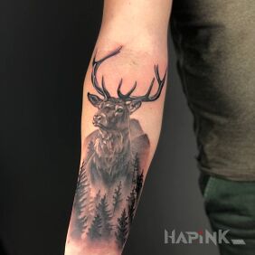 Tattoo Deer On the arm motif: animals style: realistic