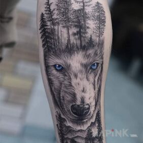 Tattoo Little Wolf on the forearm motif: animals style: realistic