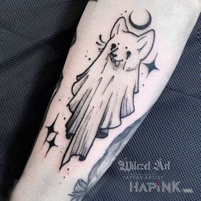 Tattoo Dog / Ghost / Ghostdog On the arm motif: characters style: graphic / illustrative