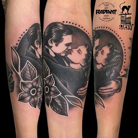 Tattoo Gone with the Wind On the arm motif: characters style: graphic / illustrative