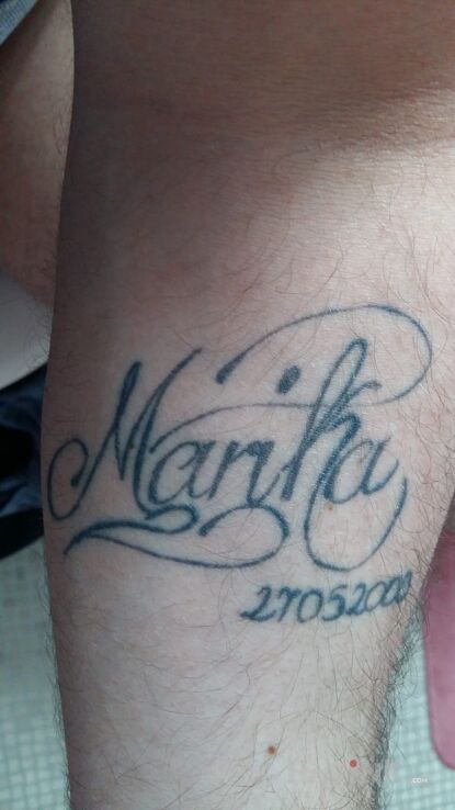 Tattoo Imie corki in Love motif on the forearm