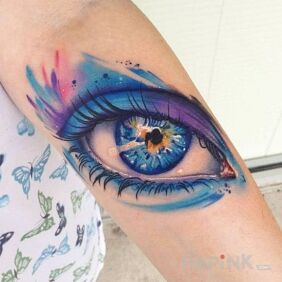 Tattoo Das Auge on the forearm motif: 3D