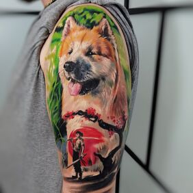 Tatuaż Akira na ręce motyw: kolorowe styl: realistyczne