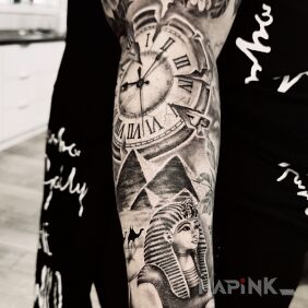 Tattoo Egypt On the arm motif: sleeves style: realistic
