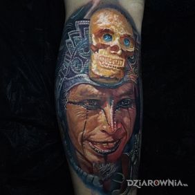 Tatuaż Wojownik na ramieniu motyw: 3D styl: realistyczne