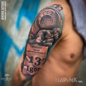 Tattoo Family On the arm motif: objects style: realistic