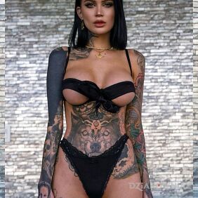 Tatuaż Duże gacie na udzie motyw: seksowne styl: blackwork / blackout