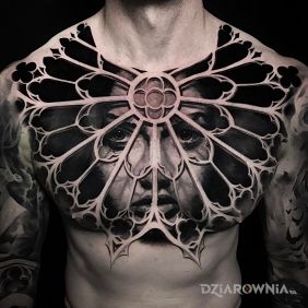 Tatuaż Portret 3D na klatce motyw: 3D styl: realistyczne