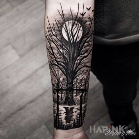 Tattoo I finished the tattoo forest today on the forearm motif: characters