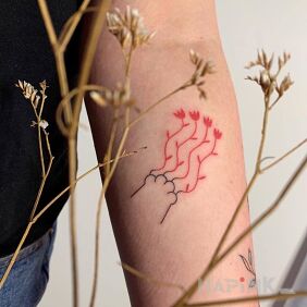 Tattoo Scratched by a cat on the forearm motif: other style: minimalistic