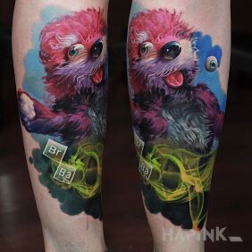 Tattoo Breaking Bad on the leg motif: 3D