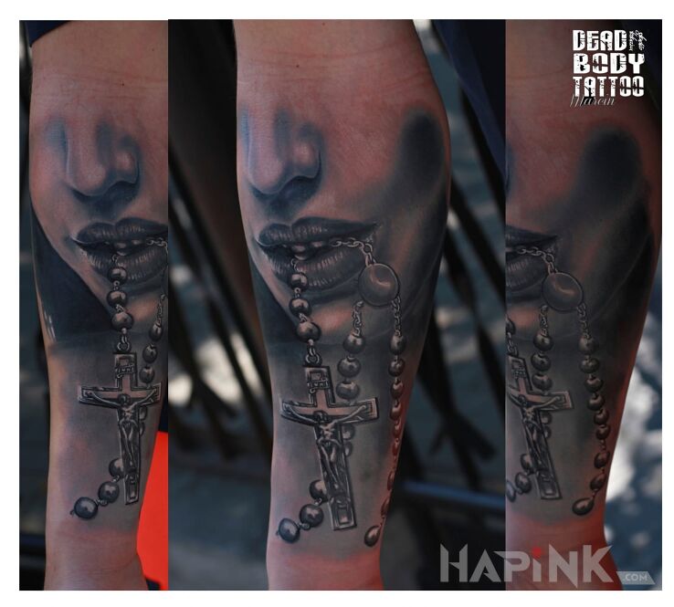 Tattoo Przedramię początek Rękawa in 3D motif and realistic style on the forearm