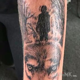 Tattoo Dark tattoo On the arm motif: dark style: realistic