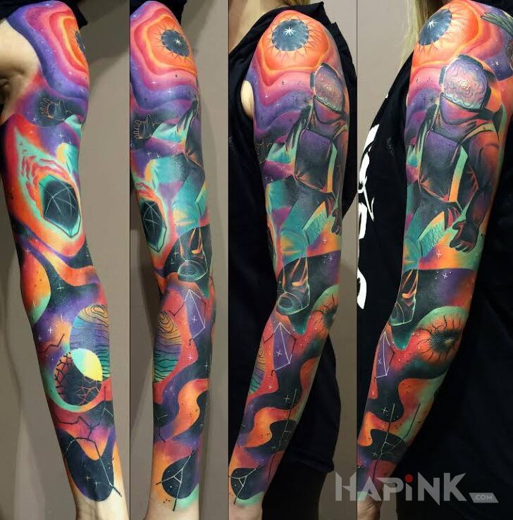 Tattoo Mocna abstrakcja in sleeves motif and abstract style On the arm