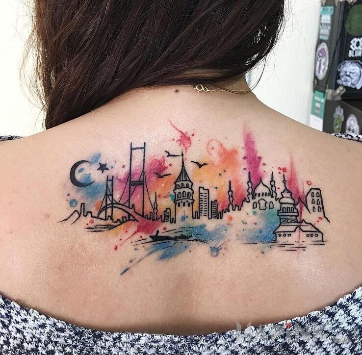 Tattoo Istambuł in other motif on the back