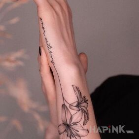 Tattoo Amor aeternus on the hand motif: flowers style: graphic / illustrative
