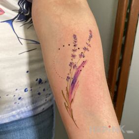Tattoo Delicate flowers on the forearm motif: flowers style: graphic / illustrative
