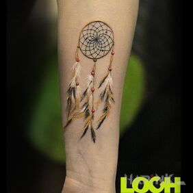 Tattoo Dreamcatcher:) On the arm motif: colorful style: realistic