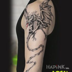 Tattoo Dragon on the upper arm motif: fantasy style: graphic / illustrative