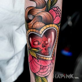 Tattoo Forearm on the forearm motif: colorful style: neo-traditional