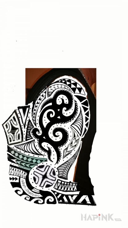 Tattoo Projekt. Covery trial;;;))) in tribal style on the upper arm