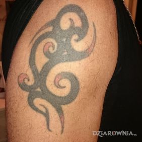 Tatuaż Tak wyglądało przed  na ramieniu styl: tribale