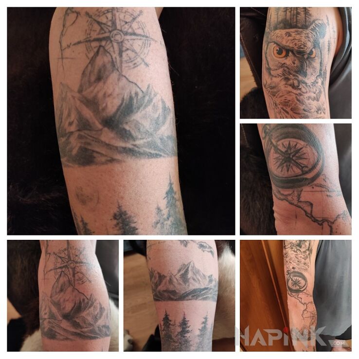 Tattoo Prawie koniec ręki ale jeszcze trzeba popracować in black and gray motif and realistic style on the forearm