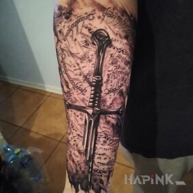 Tattoo Narsil On the arm motif: 3D style: realistic