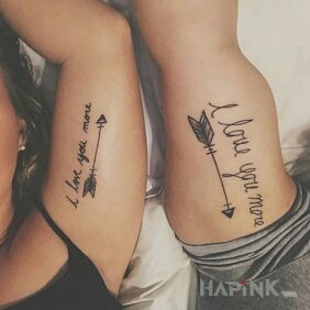 Tattoo I love you more on the upper arm motif: Love