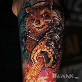 Tattoo @davincisfox Marvel Tattoo On the arm motif: 3D style: realistic