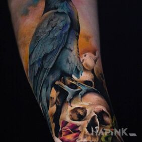 Tattoo @davincisfox Realistic forearm tattoo On the arm motif: dark style: realistic
