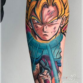 Tatuaż Dragon ball Z na przedramieniu motyw: manga / anime styl: kreskówkowe / komiksowe