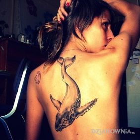 Tatuaż Wieloryb na plecach motyw: zwierzęta styl: realistyczne