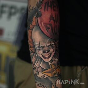 Tattoo @davincisfox It (2017 movie) On the arm motif: faces style: contour / linework
