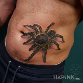 Tattoo Spider on the stomach motif: animals style: realistic