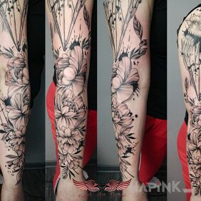 Tattoo Flowers On the arm motif: flowers style: graphic / illustrative