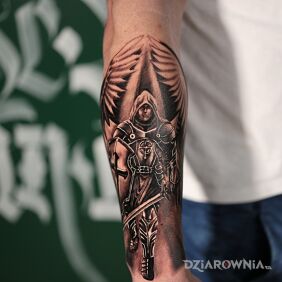 Tatuaż Realistyczny Anioł na ręce motyw: postacie styl: realistyczne