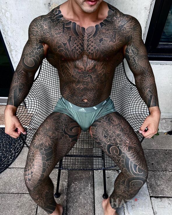 Tattoo Orient orient in sleeves motif and japanese / irezumi style on the stomach