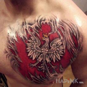 Tattoo Close to the heart on the chest motif: patriotic
