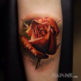 Tattoo Flower / Rose On the arm motif: floral style: realistic