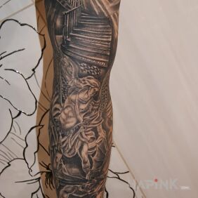 Tattoo Archangel on the forearm motif: sleeves